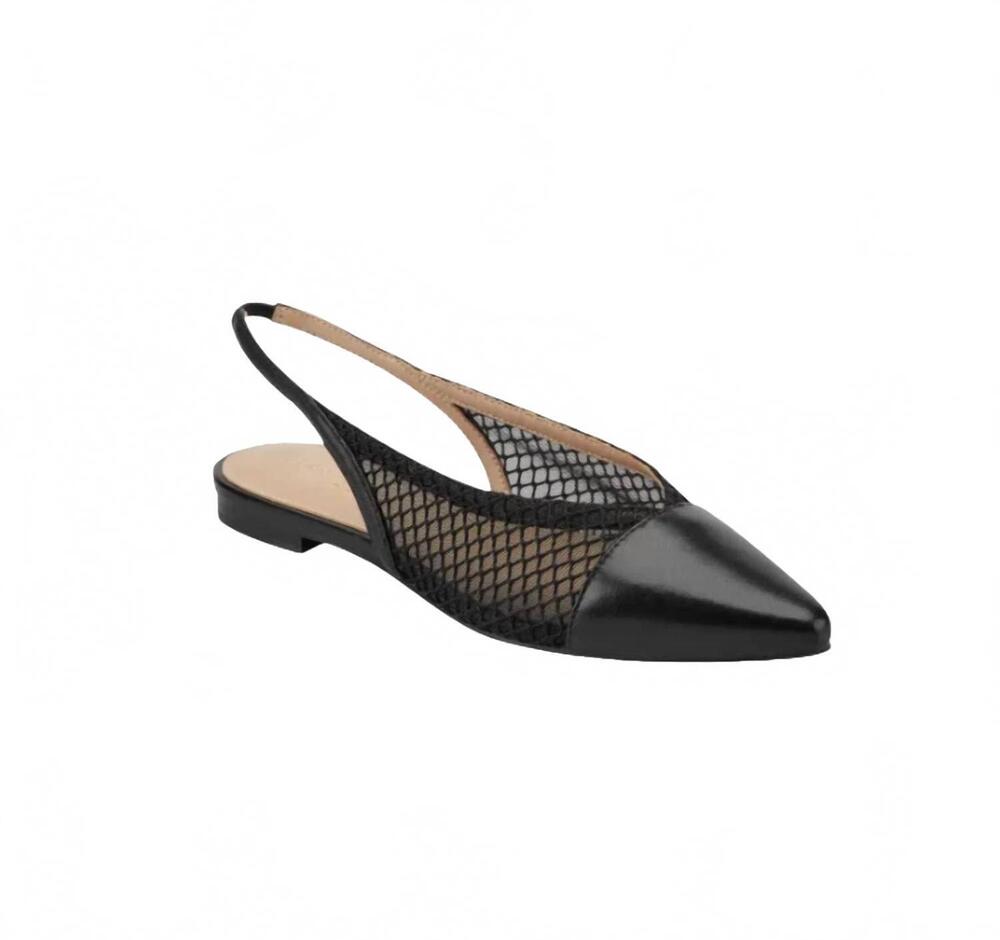 NEW MARC FISHER women's davin pointed toe slingback flat in black
